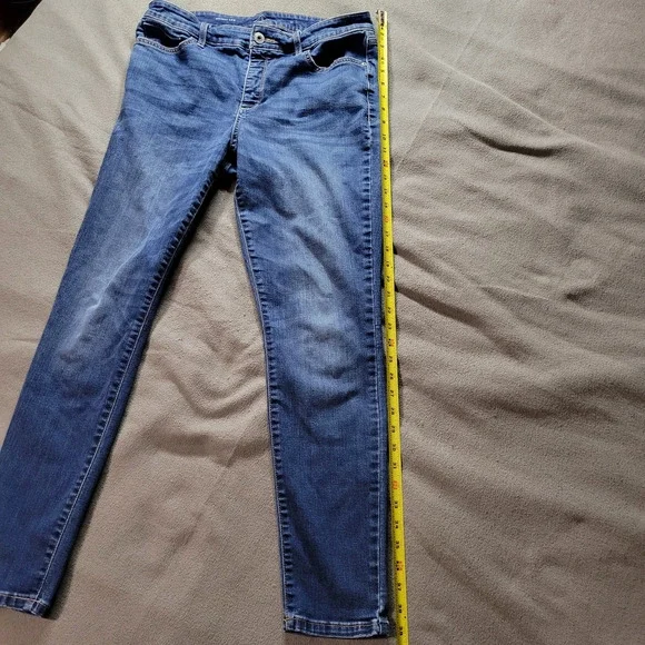 St Johns Bay Womens Jeans Size 14 Dark Wash Painters Recycle - Picture 3 of 14